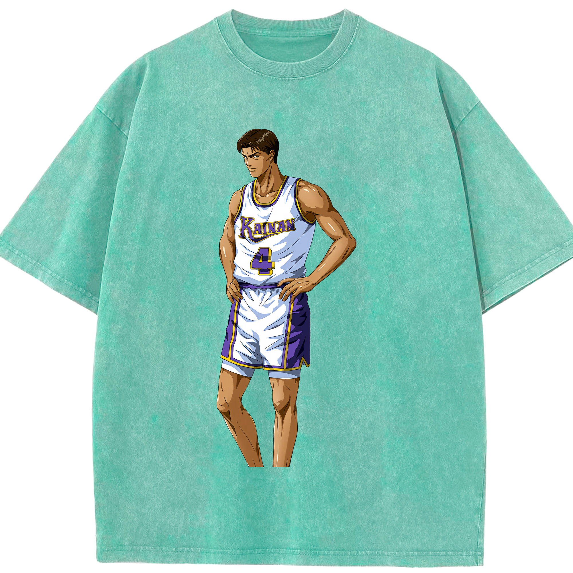 （画像用） SLAM DUNK／スラムダンク 綿100% ヴィンテージ風 半袖Tシャツ（フロントプリント）